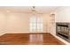 Spacious living room features fireplace, built-ins, hardwood floors, and natural light at 322 Gravley Dr, Rocky Mount, NC 27804