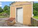 A backyard shed offers great additional storage space at 34 Scotts Creek Run, Angier, NC 27501