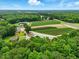 Expansive aerial view showcases surrounding greenery, farmland, and the vast potential of the property at 3421 Kistler Ct, Willow Springs, NC 27592
