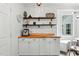 Butler's pantry featuring wooden countertops, and white cabinets at 3421 Kistler Ct, Willow Springs, NC 27592