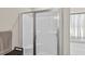 Bathroom featuring a shower with glass doors, a bench, and a separate tub at 414 Fallingbrook Dr, Kenly, NC 27542