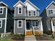 Charming two-story home with gray siding, white trim, and a welcoming front porch at 502 Yeowell Dr, Chapel Hill, NC 27514