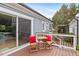 Outdoor deck with lounge furniture next to well maintained home at 7132 Deer Brook St, Willow Springs, NC 27592