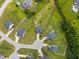 An aerial view shows the layout of this home in a Gathering-friendly neighborhood at 81 Dot Ct, Fuquay Varina, NC 27526