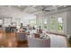Spacious living room with coffered ceilings, hardwood floors, and an open layout at 121 Hardy Oaks Way, Holly Springs, NC 27540
