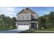 Charming two-story home featuring a two-car garage, stone accents, and a classic design at 128 Corapeake Way, Apex, NC 27539