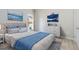 Stylish bedroom with a plush bed, neutral walls, and modern decor at 1428 Wrenn Rd, Durham, NC 27703