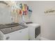 Functional laundry room with modern washer and dryer and storage shelves at 1428 Wrenn Rd, Durham, NC 27703