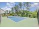 Well-maintained tennis court surrounded by lush greenery, perfect for active recreation at 1428 Wrenn Rd, Durham, NC 27703