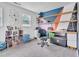Bright office space with geometric decor, custom shelving, and natural light at 2602 Hitchcock Dr, Durham, NC 27705