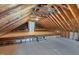 Spacious unfinished attic featuring wooden framing and subflooring at 280 Phillips Rd, Selma, NC 27576