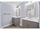 Bathroom with double vanity at 293 Carolina Oaks Ave, Smithfield, NC 27577