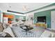 Finished basement with modern furniture, carpeted floors, kitchenette, pool table, and neutral paint at 306 Neuse Ridge Dr, Clayton, NC 27527
