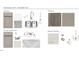 Selection of the new home's interior finishes, including cabinets, flooring, counter tops, and fixtures at 521 Prestonfield Way, Raleigh, NC 27603