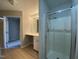 Bathroom featuring a tile floor, shower, and vanity at 545 Writers Way, Morrisville, NC 27560