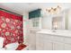 Classic bathroom with floral shower curtain, white vanity, and a bright, functional layout at 6200 Us-401 S, Bunnlevel, NC 28323