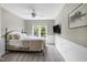 Cozy bedroom with a soft color palette, a tv, and window with natural light at 8841 Deerland Grove Dr, Raleigh, NC 27615
