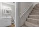 Hallway bathroom on stairway landing at 113 Fox Run, Henderson, NC 27536