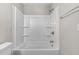 Bathroom featuring a bright white tub/shower combination at 113 Fox Run, Henderson, NC 27536