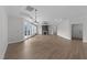 Living room with modern fireplace and access to the porch at 1319 Richfield Oaks Dr, Fuquay Varina, NC 27526