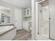 Bathroom with glass-enclosed shower, toilet, and tub at 160 Deer Tracks Dr, Wendell, NC 27591