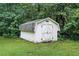 Storage shed in wooded backyard at 160 Deer Tracks Dr, Wendell, NC 27591