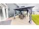 The backyard features a lovely patio with a table and chairs at 1720 Pinecliff Ct, Fuquay Varina, NC 27526