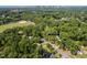 Aerial view of property surrounded by lush greenery, near baseball field and Raleigh skyline at 1825 Watkins St, Raleigh, NC 27604
