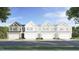 Charming new townhome construction with attached garages and welcoming curb appeal at 2019 Nebula Way, Durham, NC 27703