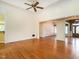 Open-concept living area featuring hardwood floors and seamless flow to the rest of the house at 2819 Russell Mcpherson Rd, Burlington, NC 27215