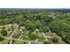 Expansive aerial view of the neighborhood, lush greenery, and surrounding area at 502 S Eighth St, Mebane, NC 27302