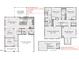 Detailed floor plan showcasing the layout of the home with kitchen, bedrooms, and living spaces at 5905 Genesee Dr., Homesite 6, Durham, NC 27712