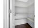 Pantry with shelving and marble countertops providing storage at 713 Ramsours Mill Dr, Holly Springs, NC 27540