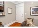 Welcoming entryway with hardwood floors and a view into the adjacent living area, creating a seamless flow at 734 Portstewart Dr, Cary, NC 27519