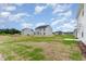 Expansive backyard of new construction home featuring newly installed sod and surrounding houses at 74 W Emily Gardens Dr, Selma, NC 27576