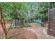 Backyard featuring a gazebo, grill, and stepping stone pathway, perfect for outdoor relaxation and entertainment at 7917 Featherstone Dr, Raleigh, NC 27615