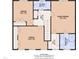 Detailed floor plan showcasing the layout with the bedrooms, primary bathroom, and full bath at 7917 Featherstone Dr, Raleigh, NC 27615