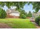 The backyard view highlights the well-maintained lawn and lush, mature landscaping at 10012 San Remo Pl, Wake Forest, NC 27587