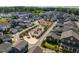 Community aerial showcasing playgrounds, green spaces and sidewalks throughout a well-planned neighborhood at 1008 Whistler St, Durham, NC 27713