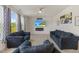 Bright living room boasts large windows and comfortable couches at 120 Misty Grove Trail Trl, Franklinton, NC 27525