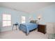 Comfortable bedroom with blue walls, ample natural light, and classic furnishings at 1313 Duplin Rd, Raleigh, NC 27607