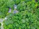 Aerial view of the neighborhood and lush tree cover at 1907 Bivins St, Durham, NC 27707