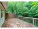 Backyard deck overlooks a private and lush yard at 1907 Bivins St, Durham, NC 27707