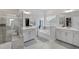 Bathroom with double vanity, large soaking tub and glass enclosed shower at 199 High Woods Rdg, Chapel Hill, NC 27517