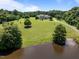 Stunning property featuring a serene pond and a sprawling green lawn leading up to the estate at 2637 S Nc 87, Graham, NC 27253