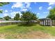 Spacious backyard with shed, trees, and lawn at 3101 Riverbrooke Dr, Raleigh, NC 27610