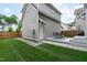 Backyard features an outdoor seating area on a wood patio and a grass area at 3310 Mission Olive Pl, New Hill, NC 27562