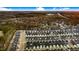 Aerial view of a residential neighborhood featuring new construction homes with great landscaping at 333 Natsam Woods Way, Wake Forest, NC 27587