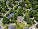 This aerial showcases a landscaped lot with well-maintained home at 3811 Cottonwood Dr, Durham, NC 27705