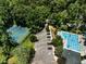 Aerial image of community pool and tennis courts at 3811 Cottonwood Dr, Durham, NC 27705